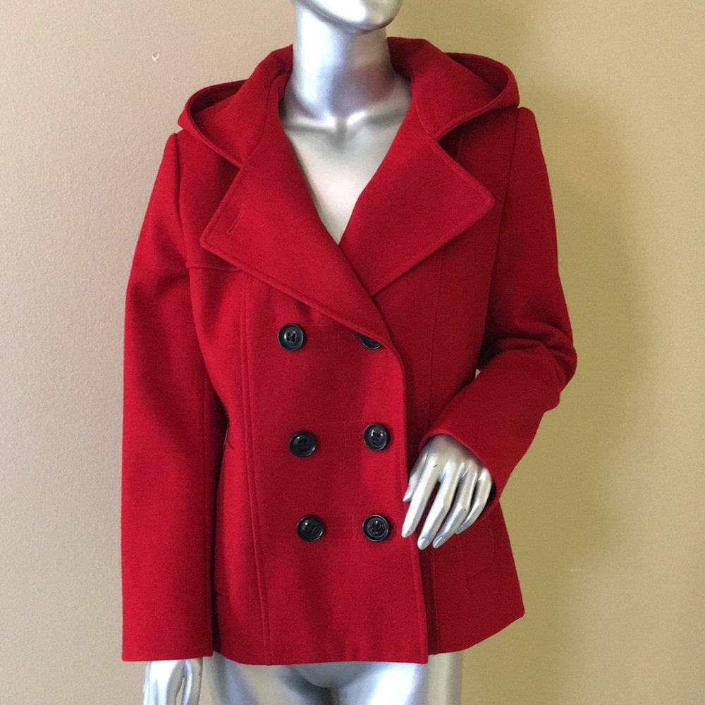 NAUTICA | Red Wool Blend Hooded Jacket
